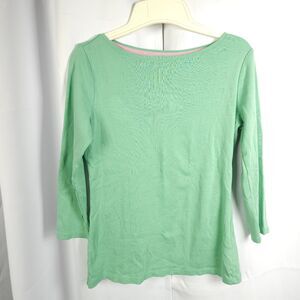 Talbots Womens XS Green 3/4 Sleeve Crew Neck Pima Cotton Talbots Tee T-Shirt